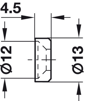 Escutcheon, for M6 countersunk head screw, SW 4 hexagon socket