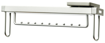 Extending wardrobe rail, single extension, for screw fixing beneath shelves or cabinet tops