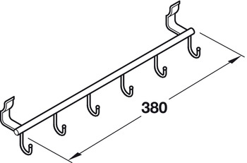 Hook rail, steel, railing system