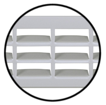 Ventilation grill, Aluminium, with ribbed flanges