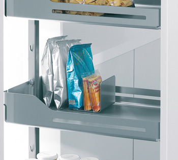 Partition element, for hook-in shelf for larder unit pull-out