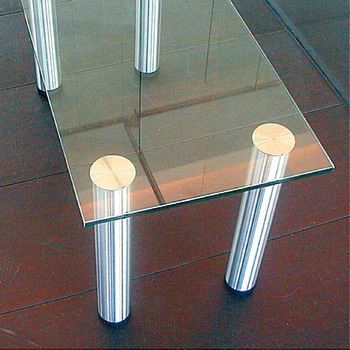 Glass panel adapter, for Rondella table leg