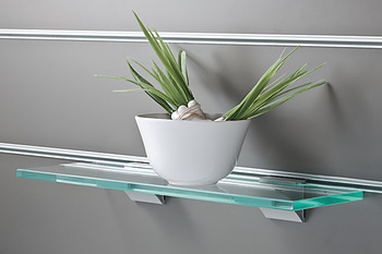 Glass shelf support, for Labos wall system