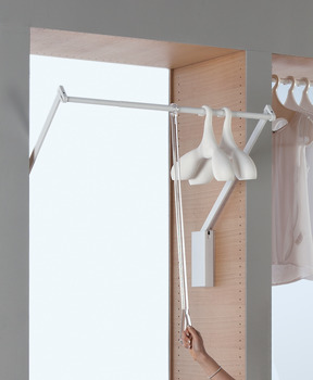 Wardrobe lift, With integrated damper, for internal cabinet width 560–950 mm