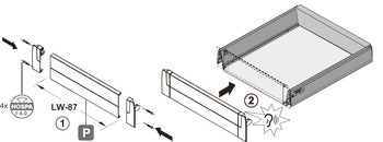 Standard internal front panel, for 86 mm drawer