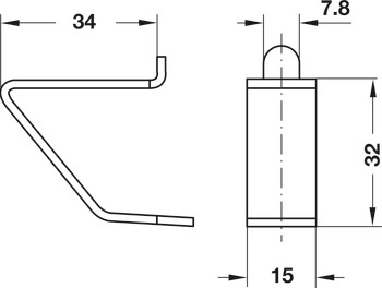 Shelf support, aluminium shelf support system, 14mm intervals