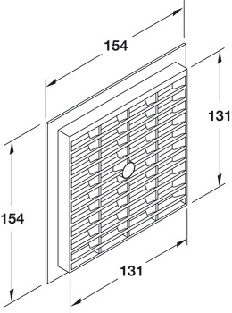 Ventilation grill, Plastic, with flanged rim