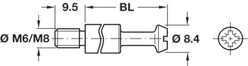 Connecting bolt, S35, for M6 or M8 thread