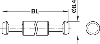 Double-ended bolt, for Maxifix system