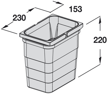 Waste bin pail, for One2Five waste bin systems