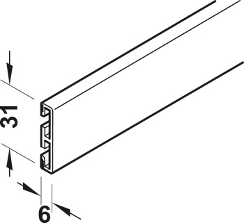 Design bar profile, For glue fixing