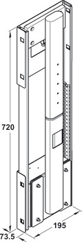 Manual lift system, Push TV lift, rotates manually, load bearing capacity 2.5–6.5 kg