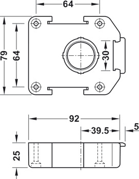 Mounting plate, for Häfele AXILO<sup>®</sup> 78 plinth system