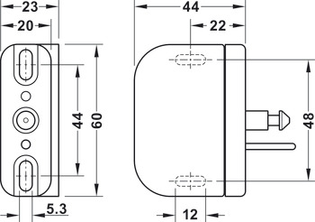 Locking component, EFL50, with Push-to-Open function