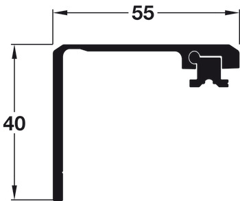 Connector connecting profile, For 1 pivot sliding door