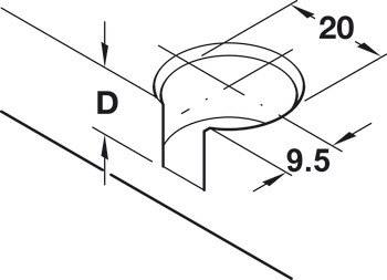 Connector housing without dowel, with tightening element and countersunk rim