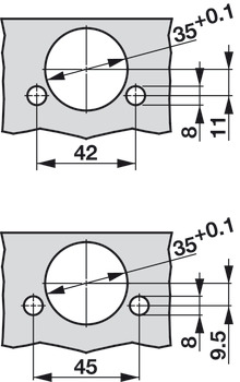 Overlay corner angle hinge