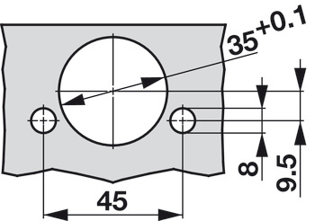 Half overlay hinge, Grass Tiomos, opening angle 160°, half overlay mounting/twin mounting