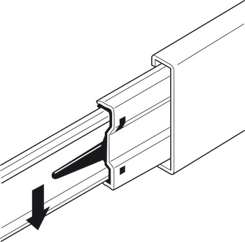 Ball bearing runners, full extension, load-bearing capacity up to 45 kg, steel, for surface mounting