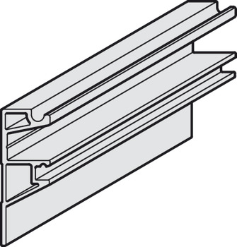 Mounting rail, High, pre-drilled, width 19 mm