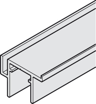 Single guide track, Bottom, with stop strip, for screw fixing to base panel