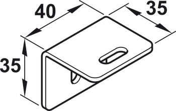 Wall mounting bracket, for 1-leaf and 2-leaf guide tracks