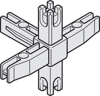 Corner joint, for multi-level shelf system, aluminium