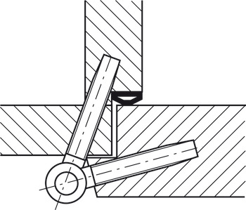 Drill-in hinge, Startec Fl 3, For rebated interior doors up to 80 kg