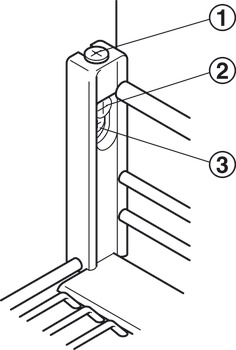 Front Pull-Out base unit, Installation behind front, roller bearing guided, pull-out wire shelf