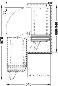 Lift fitting, wall unit with self closing mechanism
