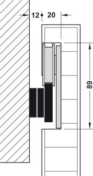 Sliding door fitting, Slido Design 80-Y, set