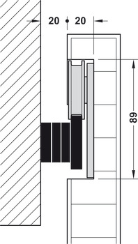 Sliding door fitting, Slido Design 80-Y, set