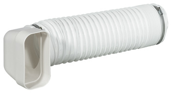 Round pipe to flat duct converter Ⓔ, 125 soft flat ducting system, 90°, flexible hose