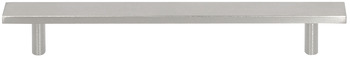 Furniture handles, Handle with base, stainless steel, straight-edged