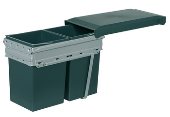 Two compartment waste bin, HAILO TZ Inset - 2 x 15 litres capacity