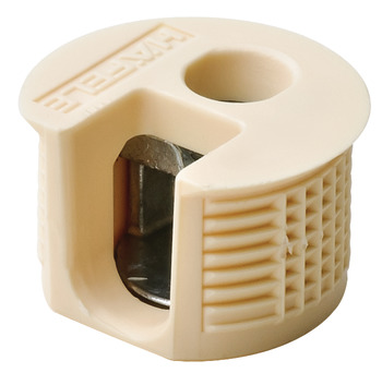 Connector housing without dowel, with tightening element and countersunk rim
