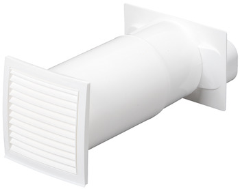 Telescopic wall vent set Ⓘ, 125 soft flat ducting system, round, flat duct connection, outlet air