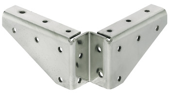 Corner brace, With lateral screw fixing holes, table fittings