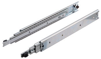 Ball bearing runners, overextension, load-bearing capacity up to 130 kg, steel, side mounting