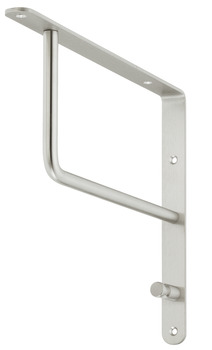 Wardrobe bracket, Stainless steel, with 1 hook, wall mounting