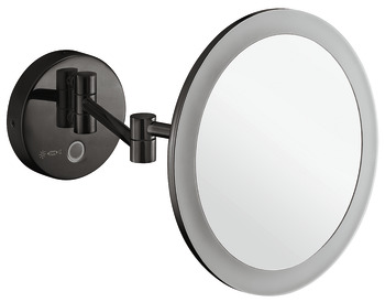 Vanity mirror, With 5x magnification, round