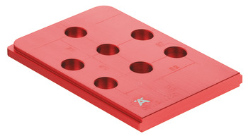 Drill guide set, For connectors and series drilled holes, Red Jig