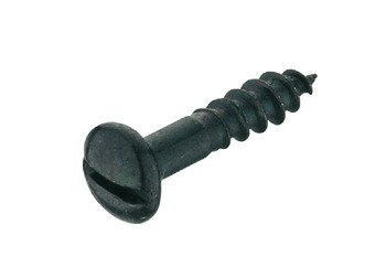 Wood screw, Round head, DIN 96, brass, black