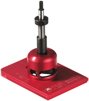 Drill guide set, Häfele Red Jig for Maxifix cabinet connector