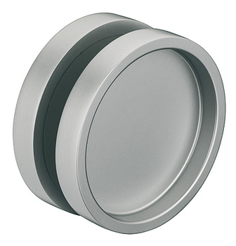 Flush pull handle for sliding doors, Aluminium, two-sided, round, for glass doors