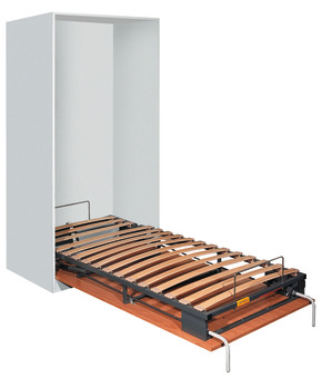 Built-in collapsible foldaway bed fitting, Bettlift, end mounted single or double collapsible bed