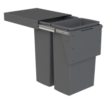 Waste bin, Hideaway Compact range, 2 x 40L bucket