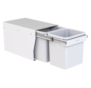 Waste bin, Hideaway Compact Floor Mount range, 2 x 15L bucket