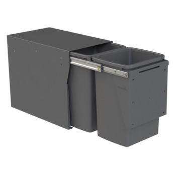 Waste Bin, Hideaway Compact Floor Mount range, 2 x 20L bucket